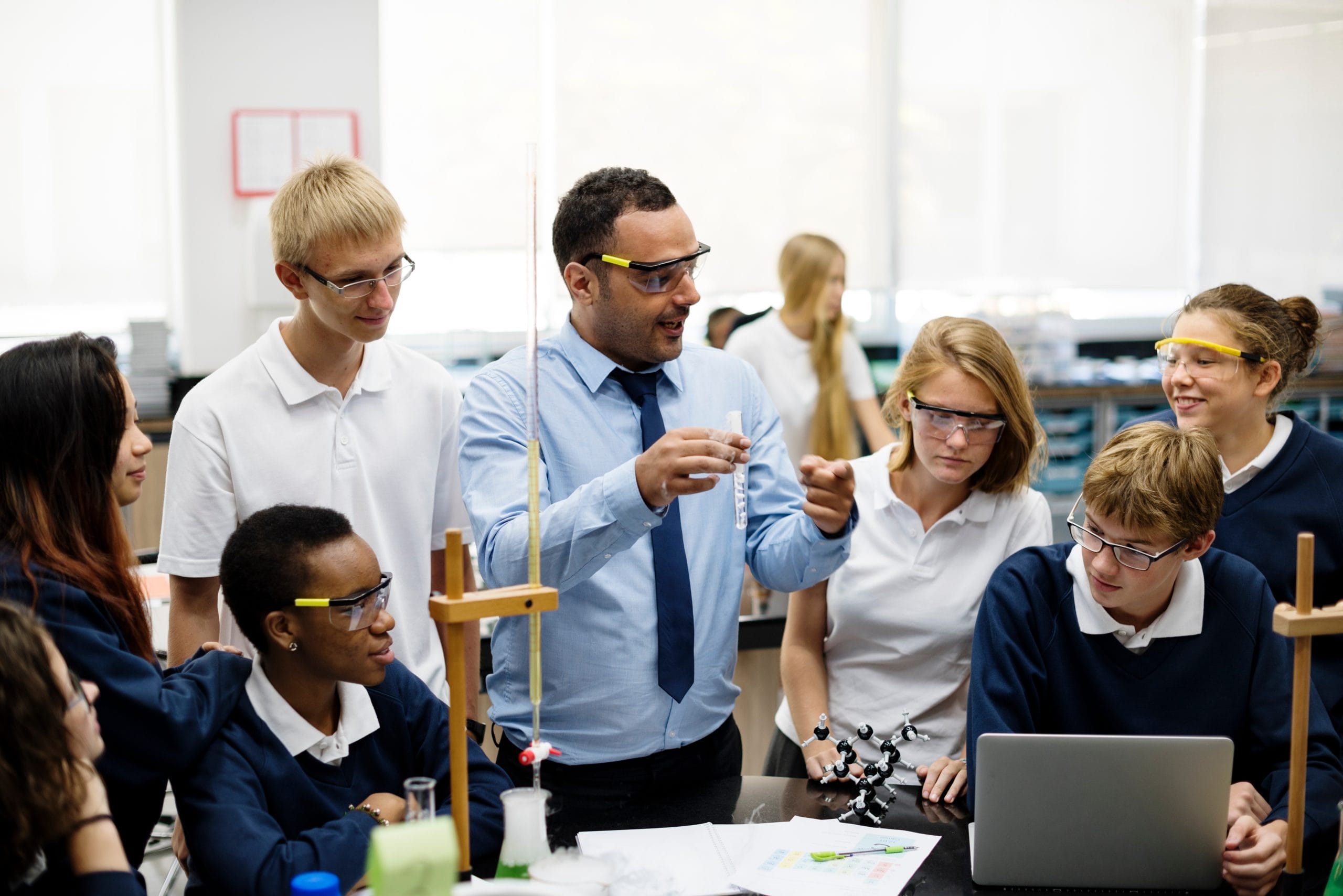 Teacher leading a science experiment